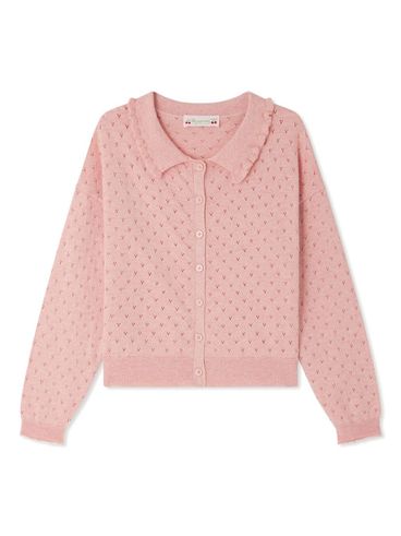 BONPOINT - Cardigan rosa con colletto