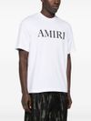 amiri - White cotton t-shirt with black logo - 2