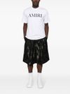 amiri - White cotton t-shirt with black logo - 1