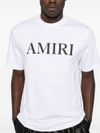 amiri - White cotton t-shirt with black logo - 3