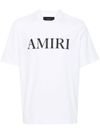 amiri - White cotton t-shirt with black logo