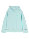 palm angels - Light blue hoodie with logo on the chest