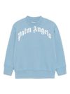 palm angels - Sky grey sweatshirt with logo on the chest