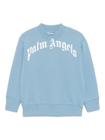 PALM ANGELS - Sky grey sweatshirt with logo on the chest