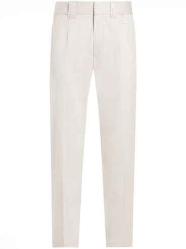 DOLCE & GABBANA - Beige cotton dress pants