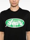 amiri - Cotton t-shirt with green logo print - 1