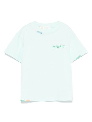 PALM ANGELS - Light blue t-shirt with logo