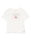 bonpoint - T-Shirt bianca con design di ciliege rosse