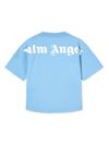 palm angels - Light blue t-shirt with collar logo - 2