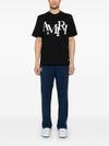 amiri - Black cotton t-shirt with white logo - 3