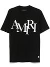 amiri - Black cotton t-shirt with white logo