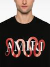 amiri - Cotton t-shirt with snake print - 2