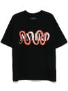 amiri - Cotton t-shirt with snake print