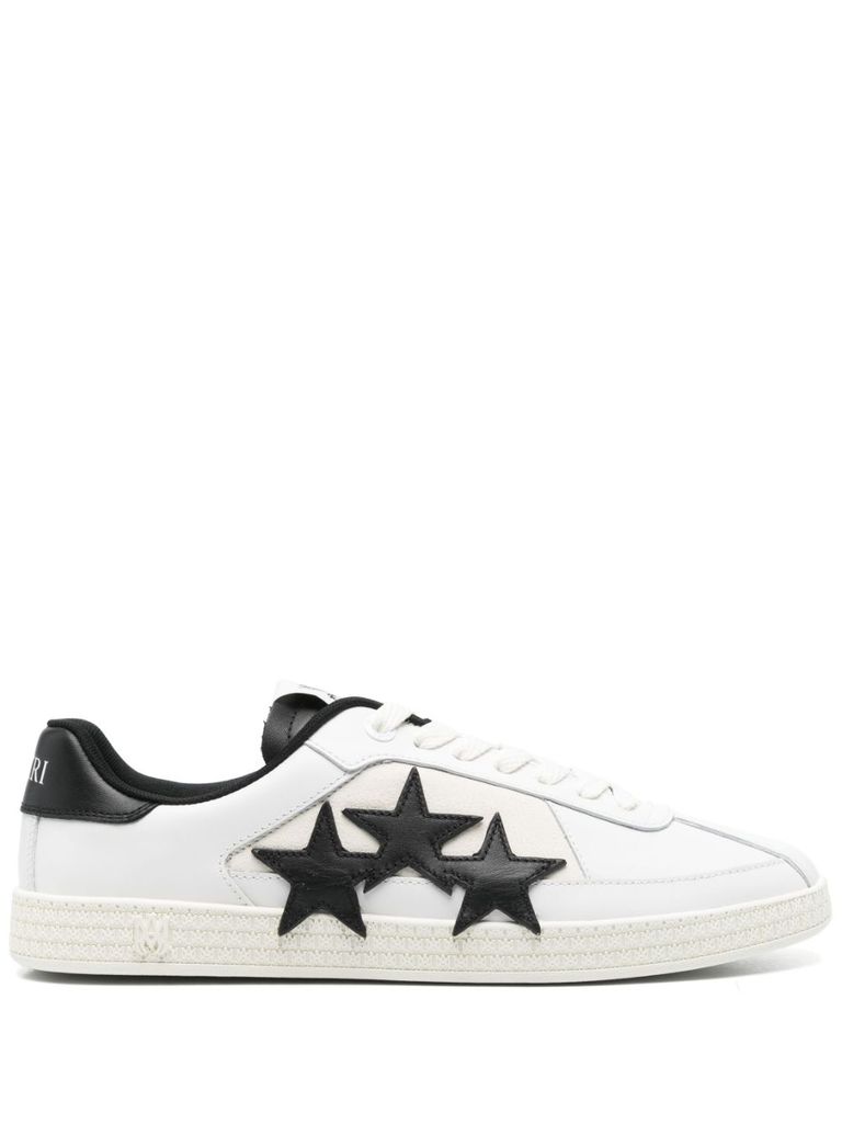 Shop Amiri Pacific Sneakers In Leather With Stars In Black