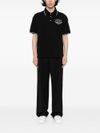 amiri - Black cotton polo with white logo - 1