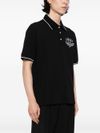 amiri - Black cotton polo with white logo - 2