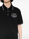 amiri - Black cotton polo with white logo - 4