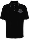 amiri - Black cotton polo with white logo