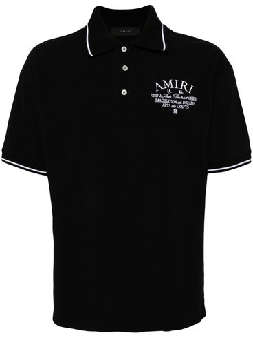 AMIRI - Black cotton polo with white logo