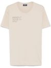 dondup - Beige cotton t-shirt with print