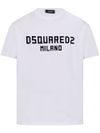 dsquared2 - White cotton t-shirt with print