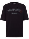 dsquared2 - Black cotton t-shirt with print