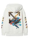 off-white - White hoodie with graphic print on the sleeves - 1