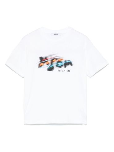 MSGM - T-shirt con stampa grafica logo astratto