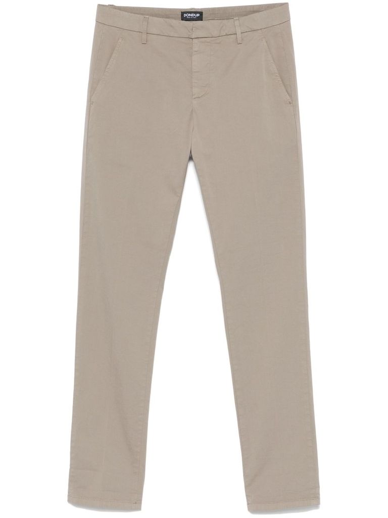 Dondup Pressed-crease Slim-fit Trousers In Neutral