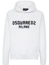 dsquared2 - White hoodie in cotton with logo