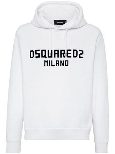 DSQUARED2 - Felpa in cotone con cappuccio e logo nero