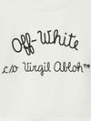 off-white - Felpa bianca con stampa logo tipo - 1