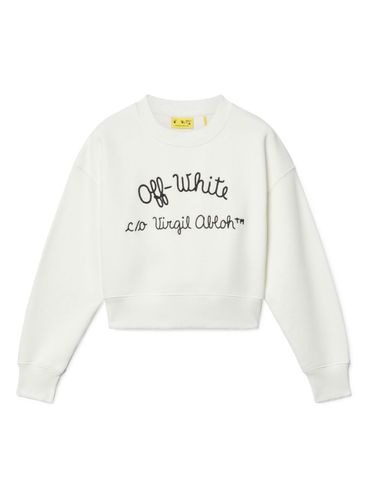 OFF-WHITE - Felpa bianca con stampa logo tipo