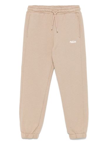 MSGM - Pantaloni sportivi beige con logo