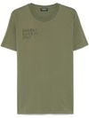 dondup - Green cotton t-shirt with print