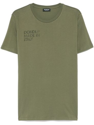 DONDUP - Green cotton t-shirt with print