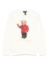 polo ralph lauren - White crewneck sweatshirt with Ralph the Bear print