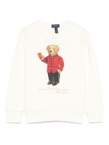 POLO RALPH LAUREN - White crewneck sweatshirt with Ralph the Bear print