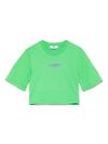 msgm - T-shirt verde evidenziatore con logo