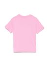 msgm - T-Shirt rosa con logo celeste - 2