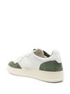 autry - Medalist sneakers in white leather and green suede - 2