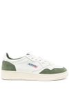 autry - Medalist sneakers in white leather and green suede