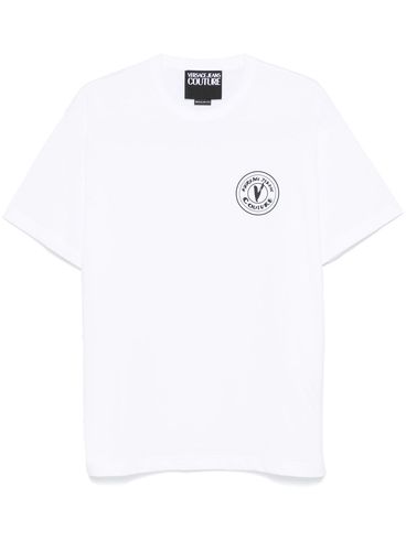 VERSACE JEANS COUTURE - White cotton T-shirt with print