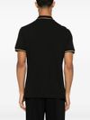 versace jeans couture - Black cotton polo shirt with embroidered logo - 1