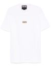 versace jeans couture - T-shirt bianca con targhetta oro logo