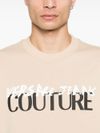 versace jeans couture - Beige cotton crewneck sweatshirt with logo - 2