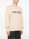 versace jeans couture - Beige cotton crewneck sweatshirt with logo - 4