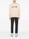 versace jeans couture - Beige cotton crewneck sweatshirt with logo - 3