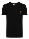 versace - Maglietta in cotone elasticizzato nero