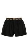 versace - Costume mare nero con motivo Greca